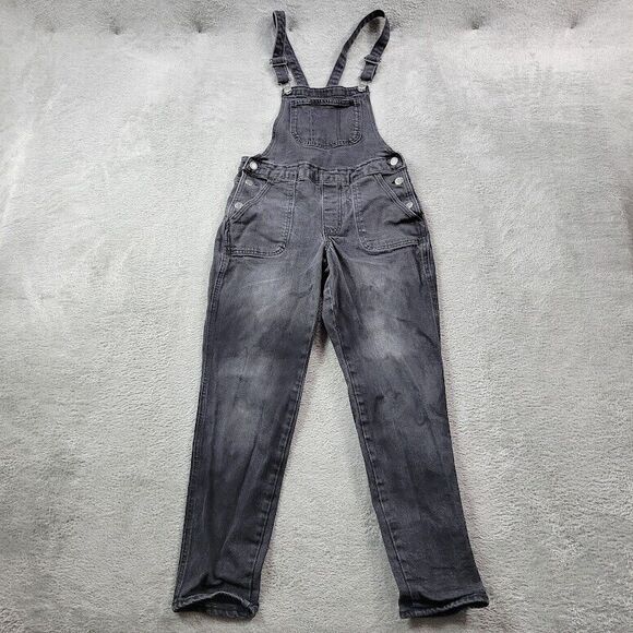 Old Navy Overall Womens‎ 0 Black Wash Denim Jeans Bib - Picture 1 of 10